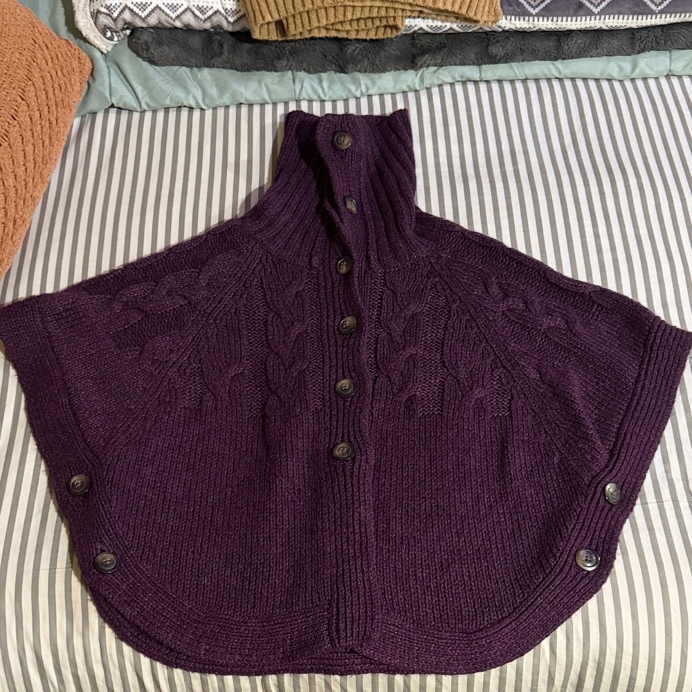 Old Navy Purple Cable Knit Poncho